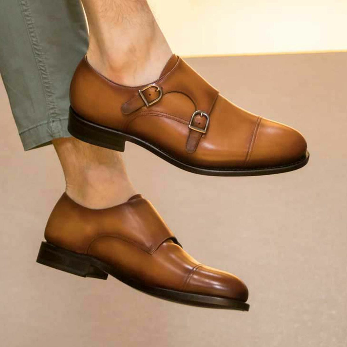 Vellano Oliver Luxury Tan Cap Toe Monk