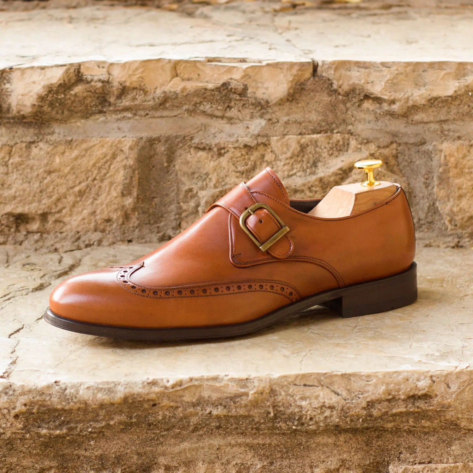 Vellano Charles Full Tan Brogue Monk
