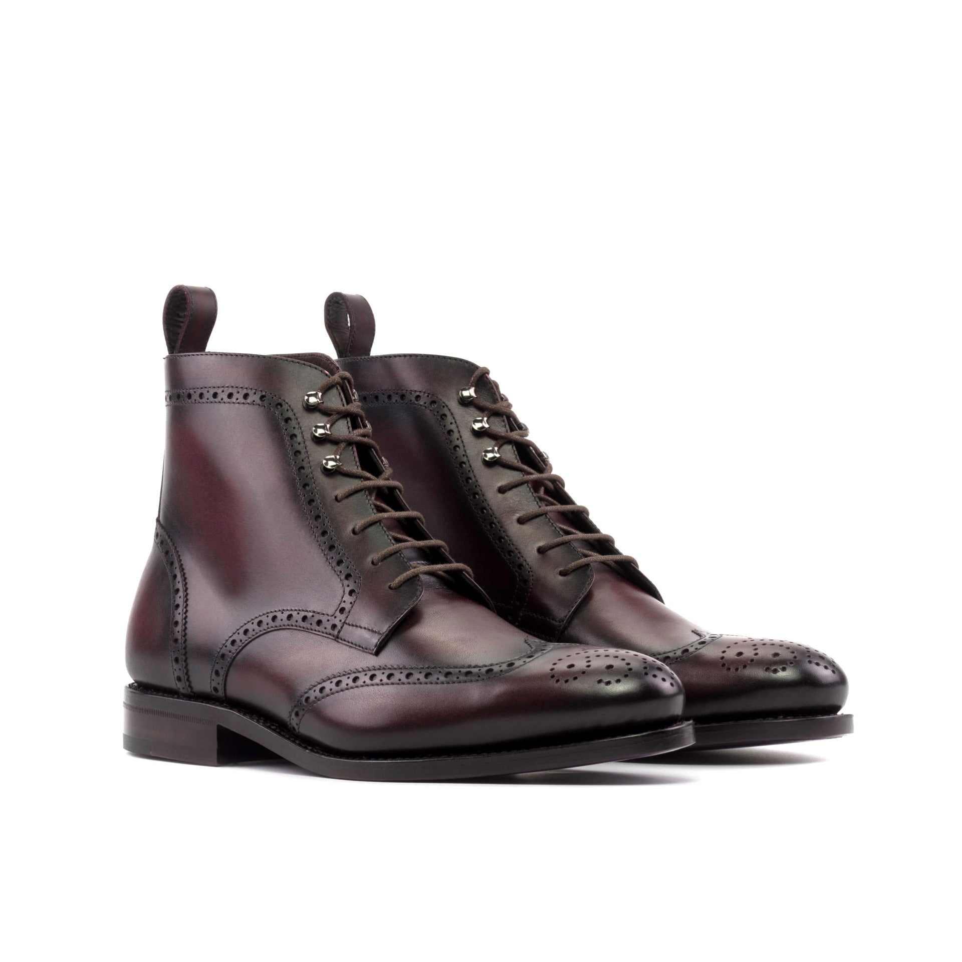 Vellano Patina Burgundy Cherry Brogue Boot