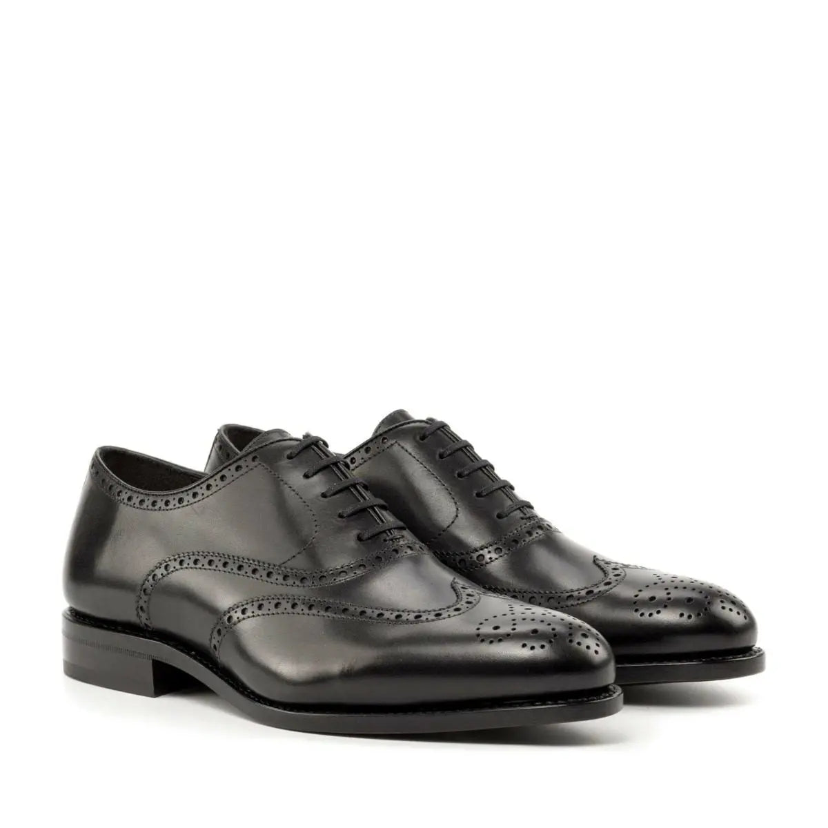 Vellano Black Wingtip Brogue Dress Shoe