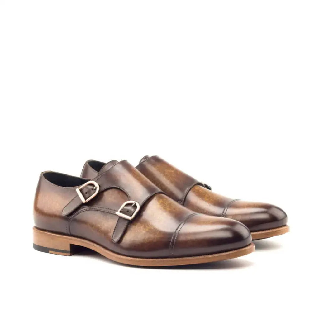 Vellano Mathew Cognac Marble Monk Shoe
