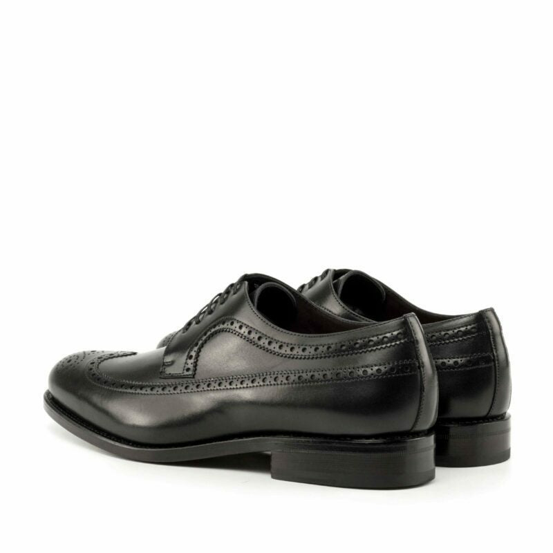 Vellano Black Longwing Blucher Brogue Shoe