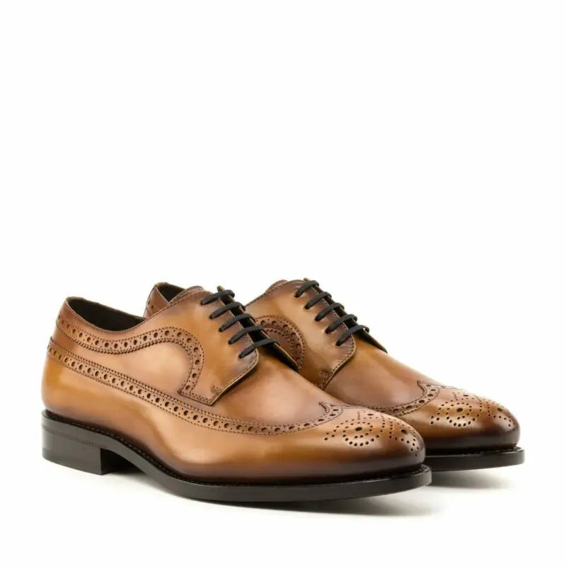 Vellano Tan Longwing Blucher Brogue Shoe