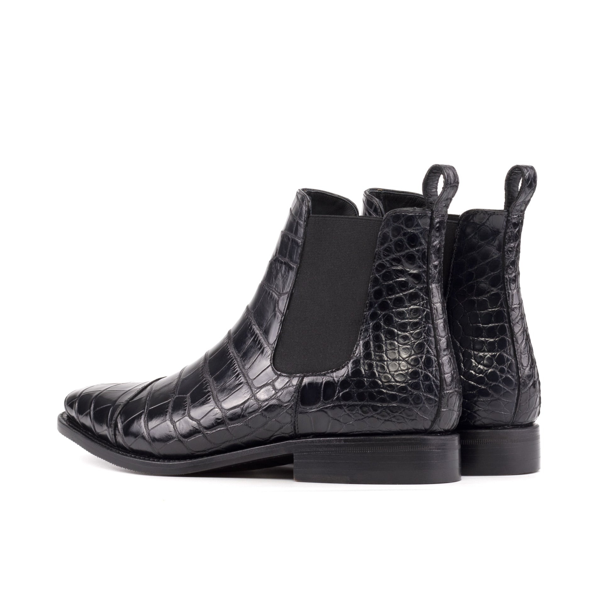 Vellano Black Croco Embossed Chelsea Boot