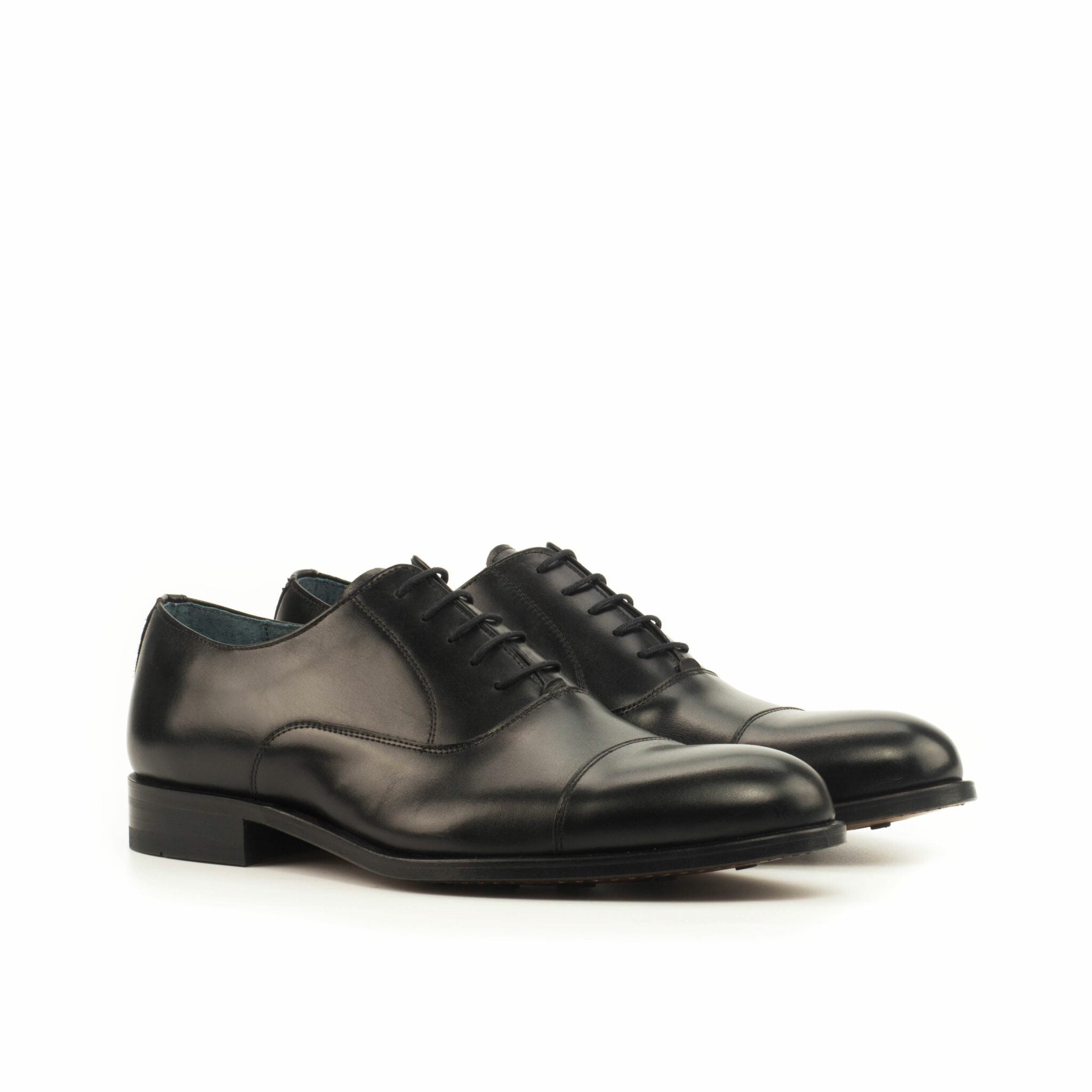 Vellano Black Premium Cap Toe Oxford Shoes