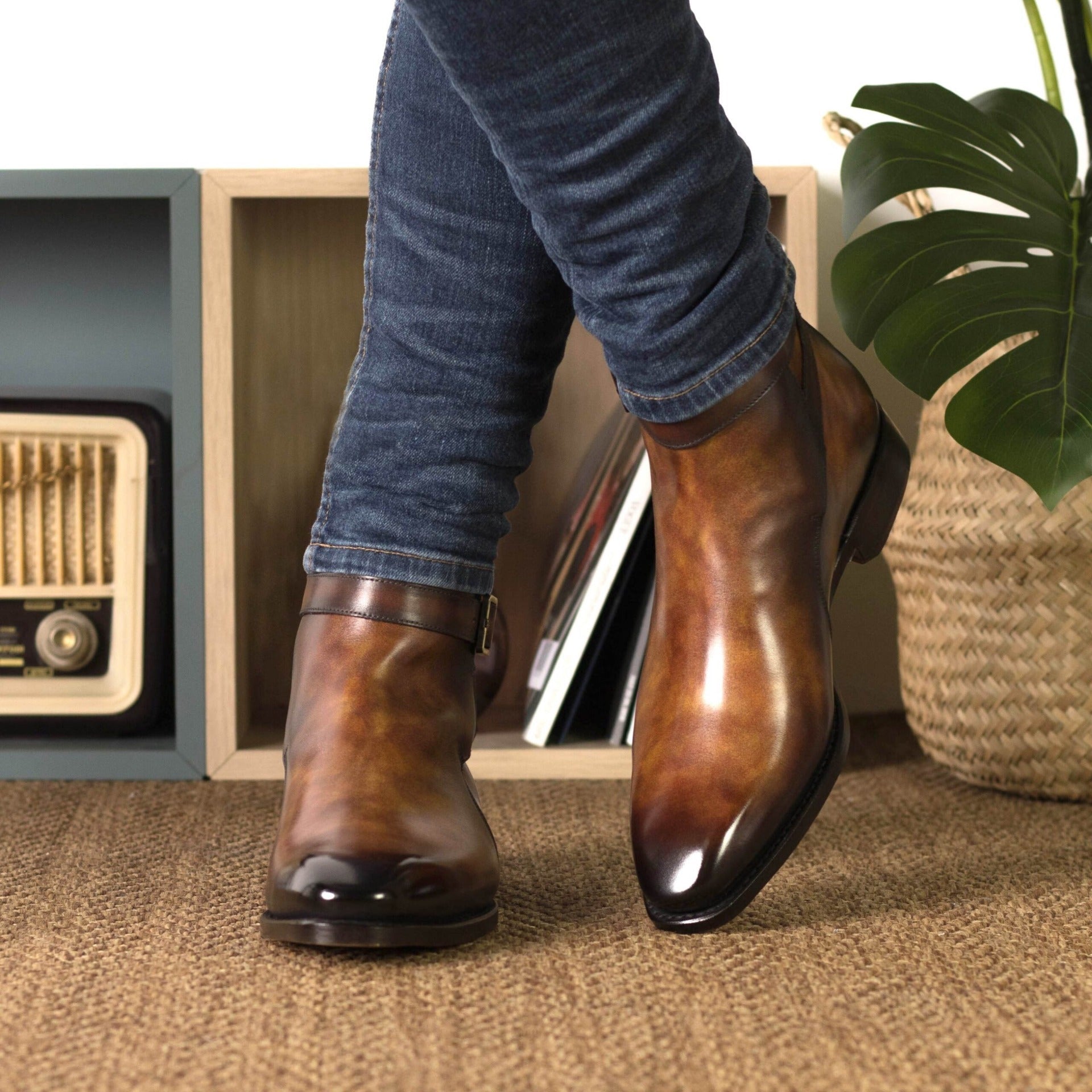 Vellano Earth Brown Jodhpuri Boot