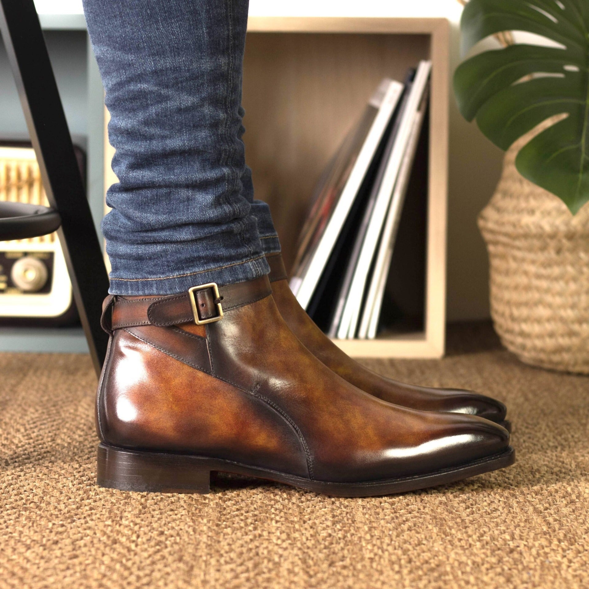 Vellano Earth Brown Jodhpuri Boot
