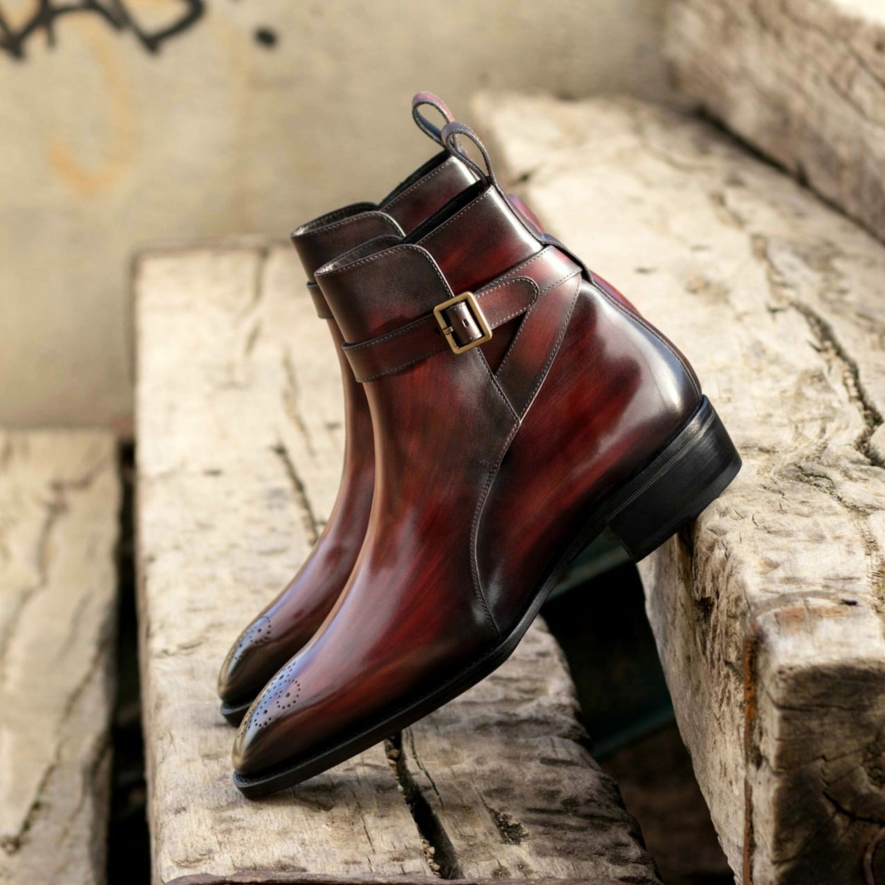 Vellano Patina Burgundy Jodhpuri Boot