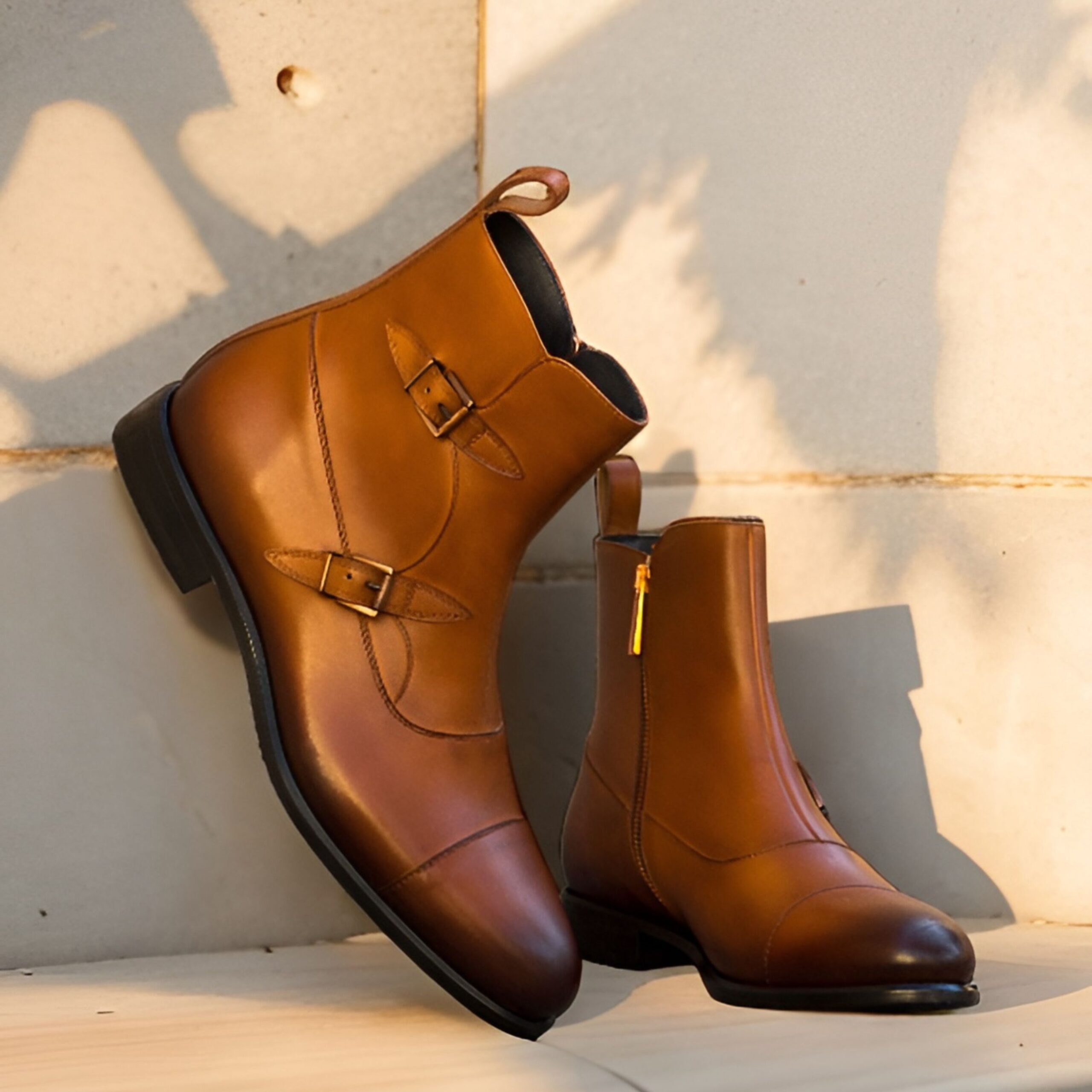 Vellano Tan Two Tone Octavian Buckle Boot