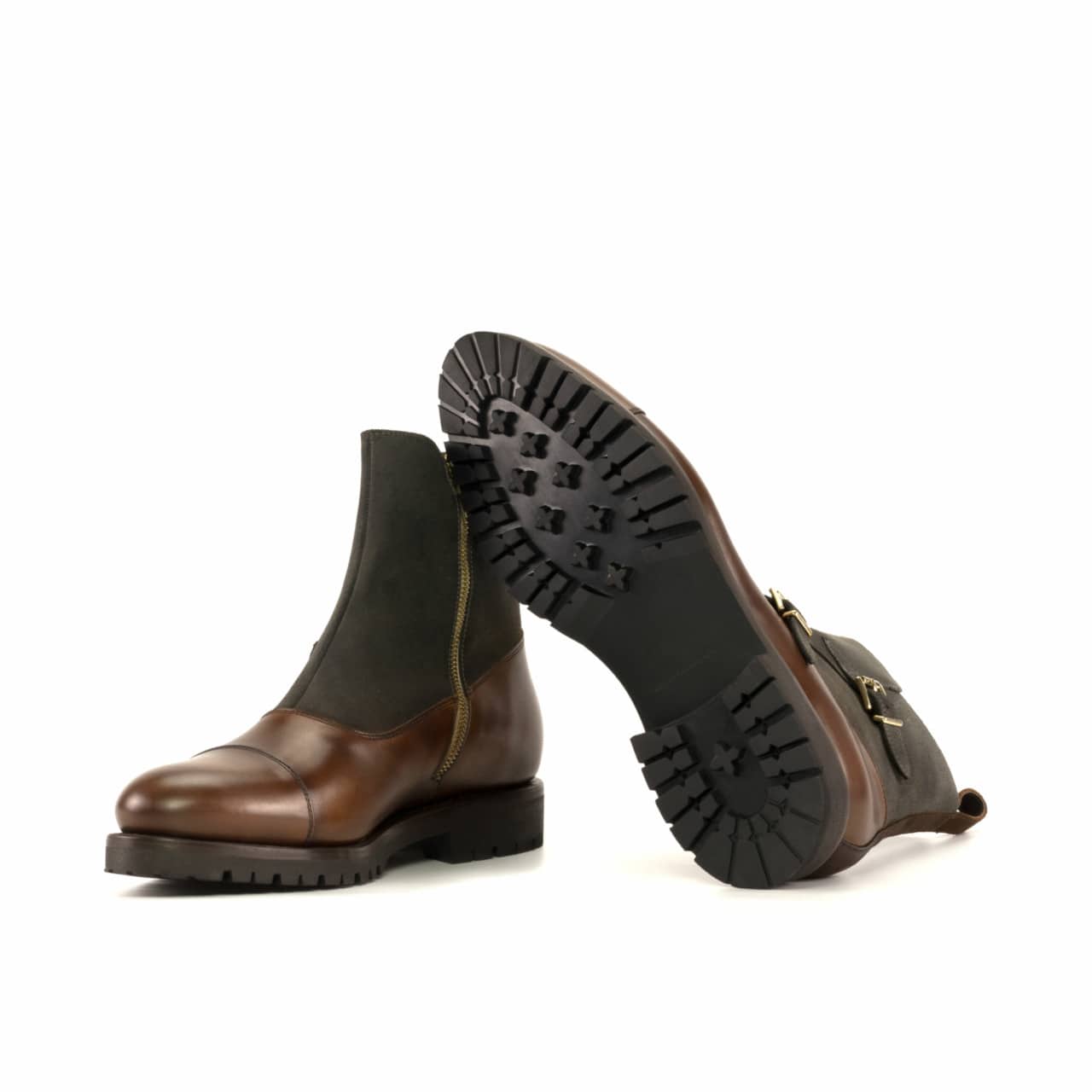 Vellano Cognac Suede Octavian Buckle Boot