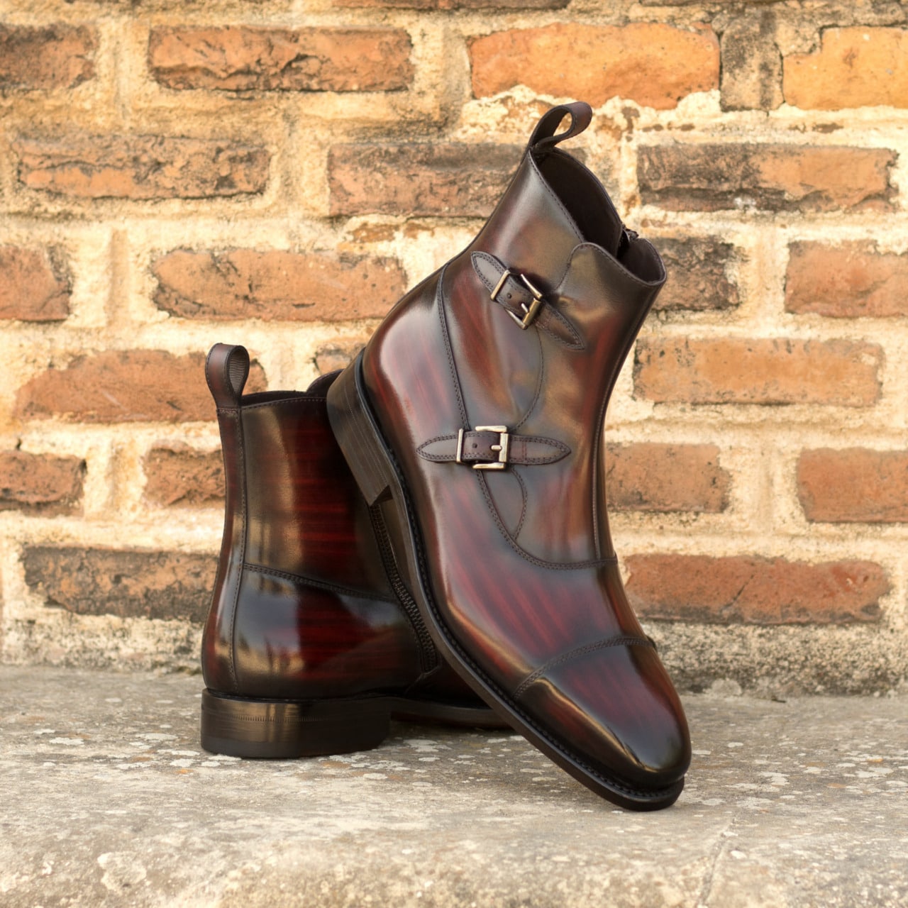 Vellano Burgundy Wood Octavian Buckle Boot