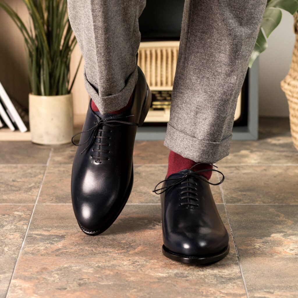 Vellano Royal Blue Black Two Tone Wholecut Shoe