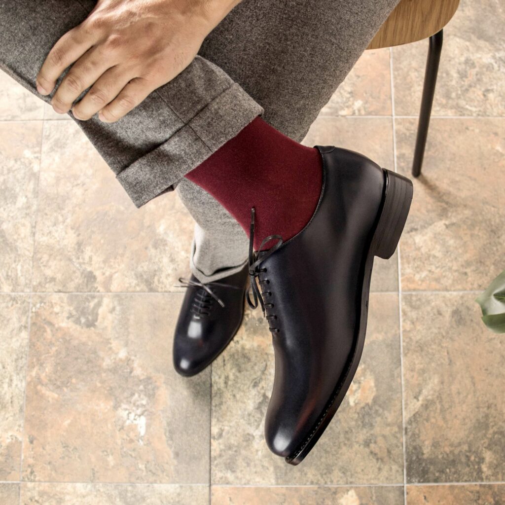 Vellano Royal Blue Black Two Tone Wholecut Shoe