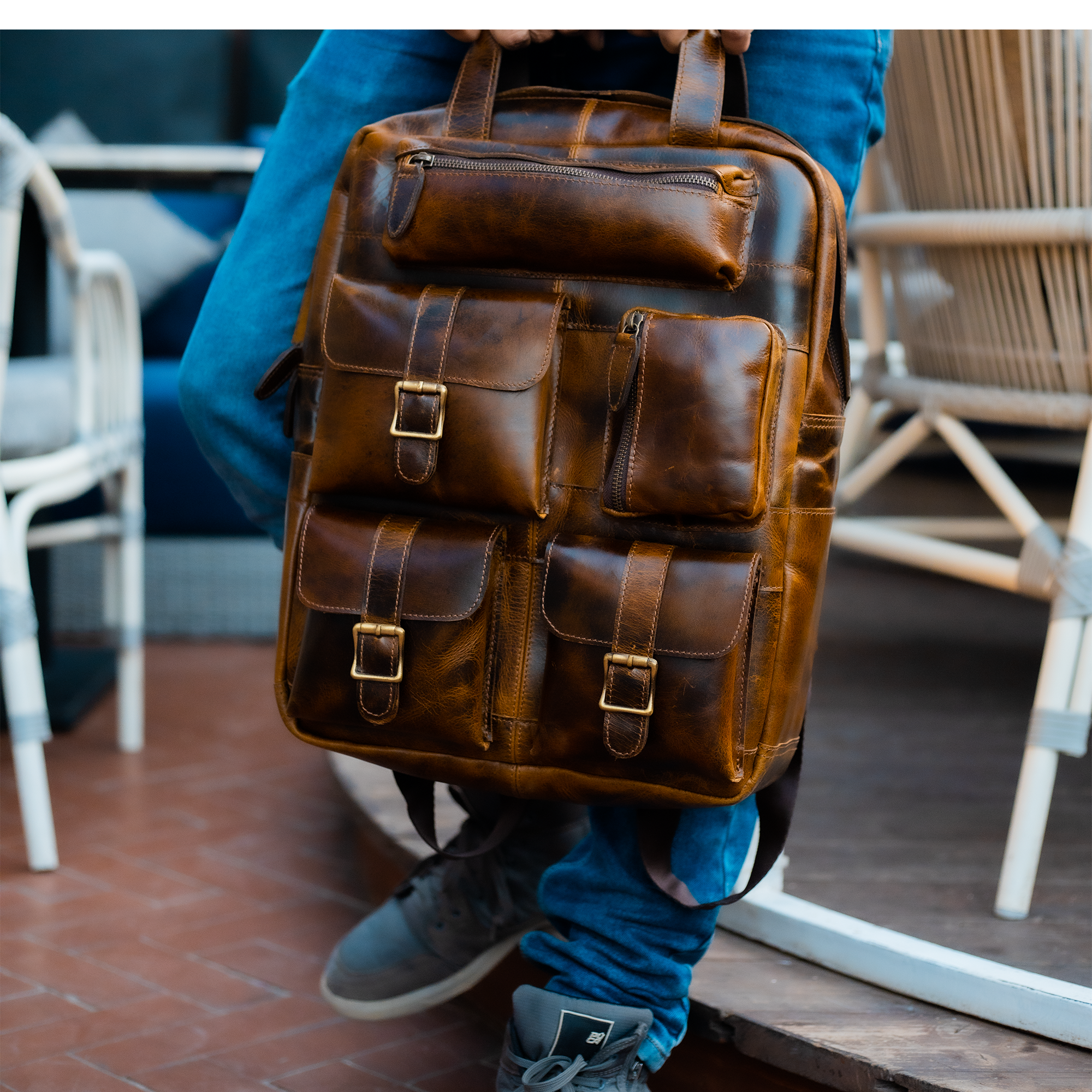 Vellano Solvik Vintage Leather Backpack