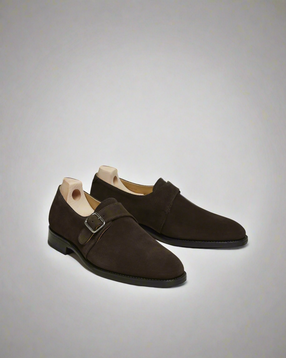 Vellano Sture Brown Suede Monk Strap