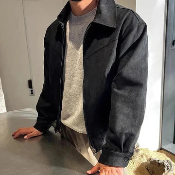 Vellano Italian Black Suede Casual Jacket