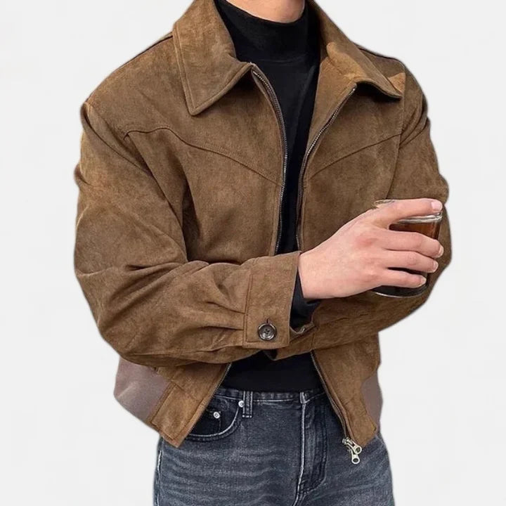 Vellano Italian Brown Suede Casual Jacket