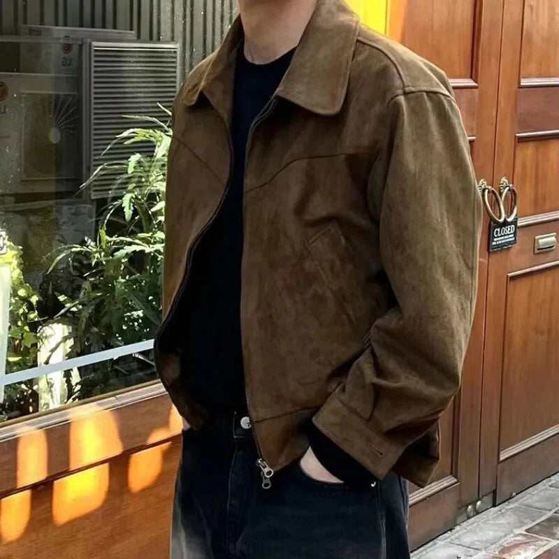Vellano Italian Brown Suede Casual Jacket