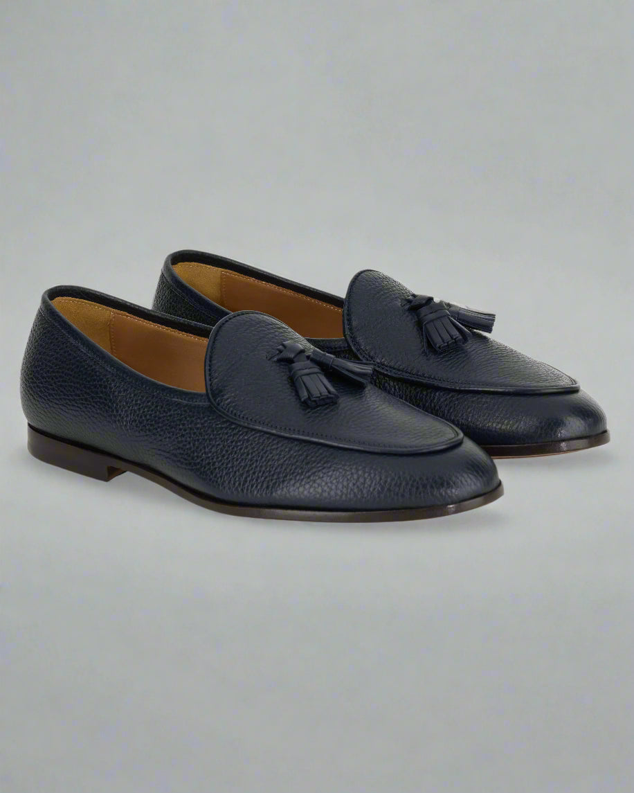 Vellano Classic Brown Leather Tassel Loafers