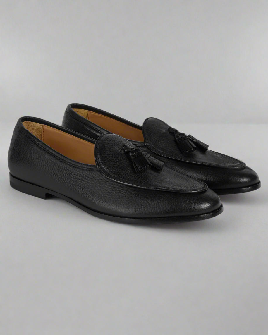 Vellano Bellagio Black Leather Loafers
