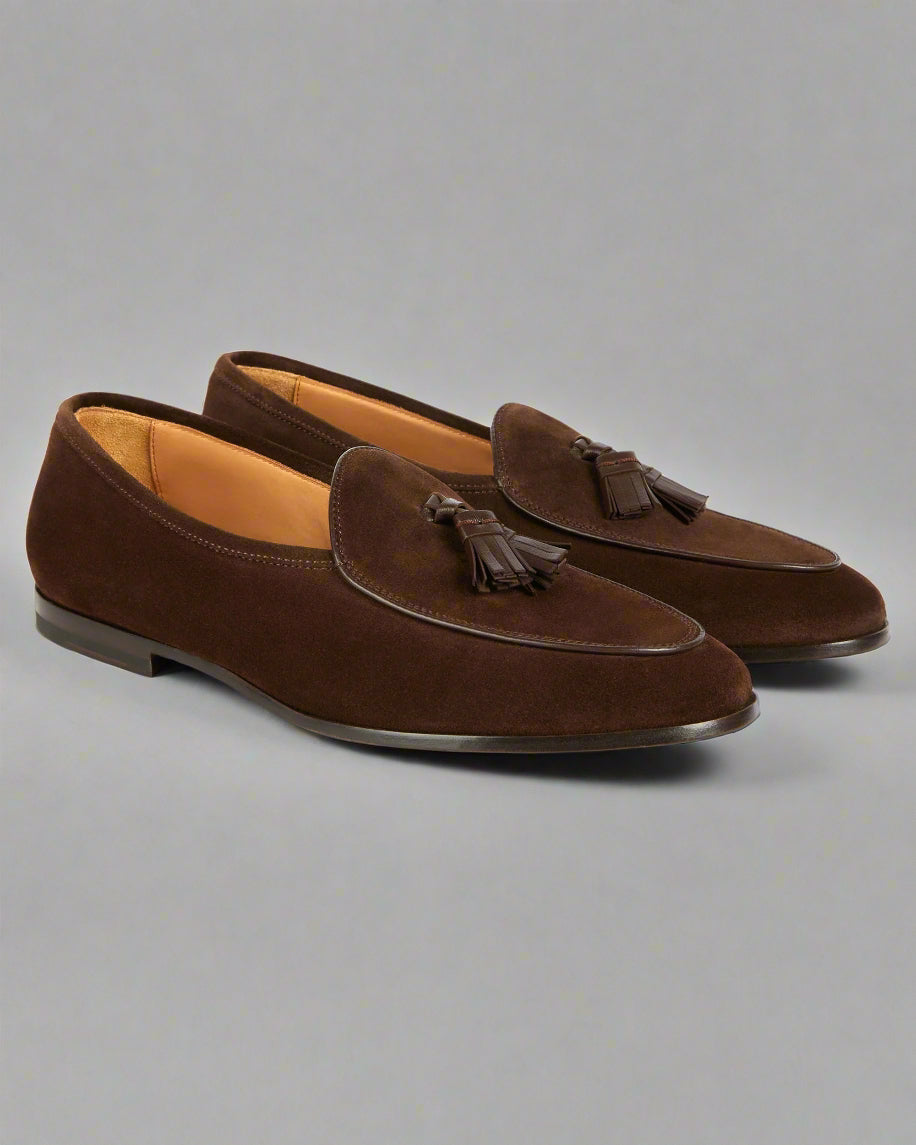 Vellano Bellagio Dark Brown Suede Loafers
