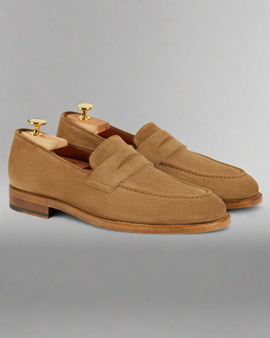 Vellano Harrowmere Sand Suede Penny Loafers