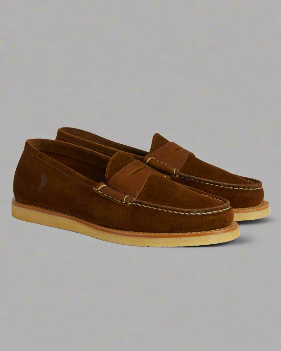 Vellano Brown Suede Loafers