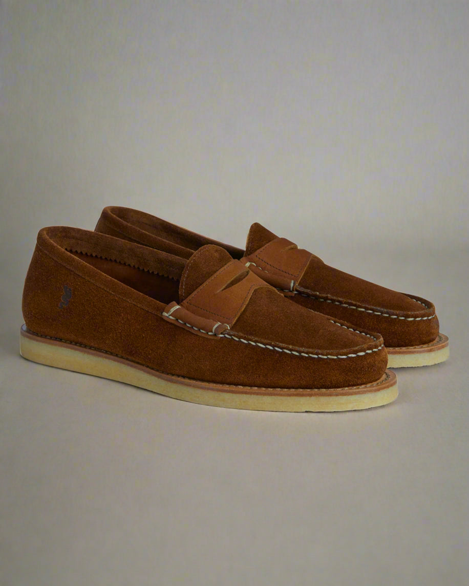 Vellano Tobacco Suede Loafers