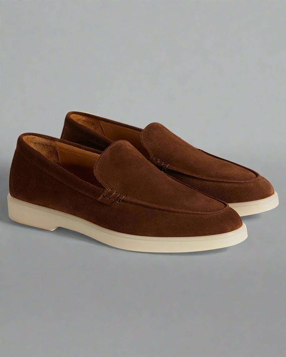 Vellano Calbridge Suede Loafers in Tobacco Brown