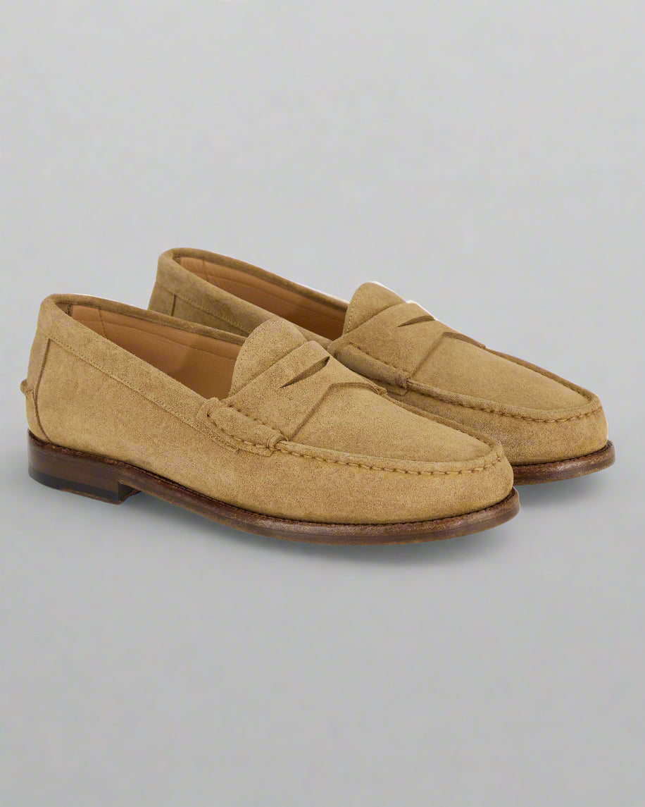 Vellano Beige Penny Loafers