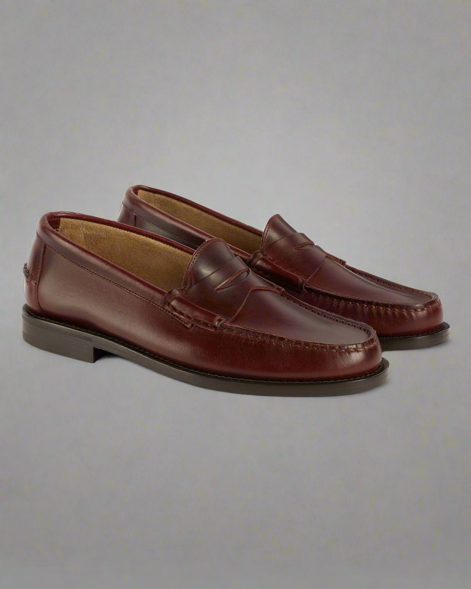 Vellano Burgundy Brown Penny Loafers
