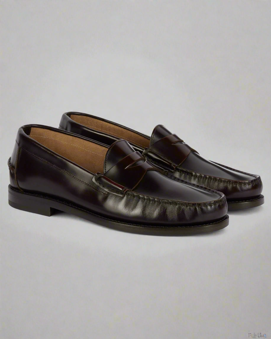 Vellano Burgundy Penny Loafers