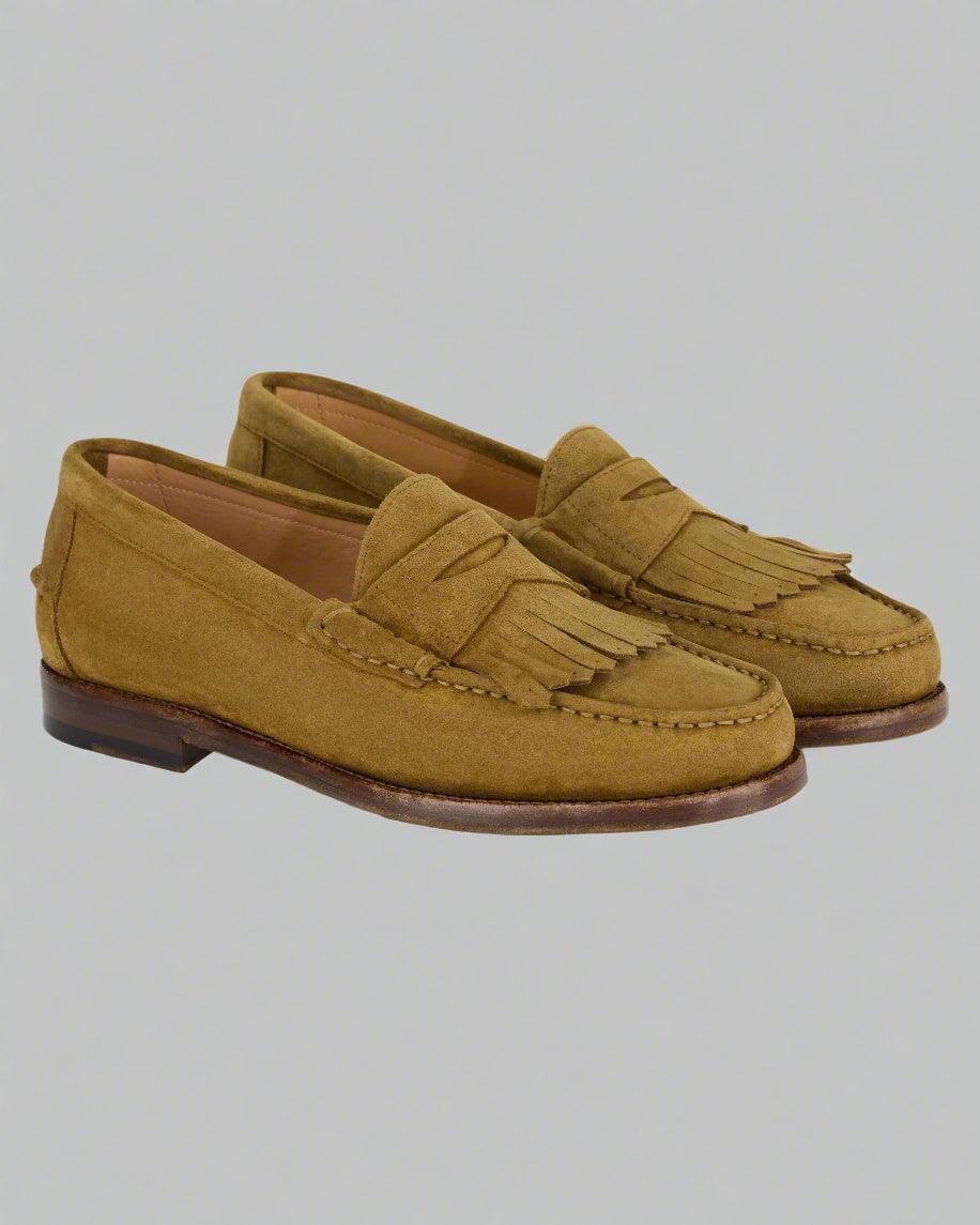 Vellano Beige Penny Loafers