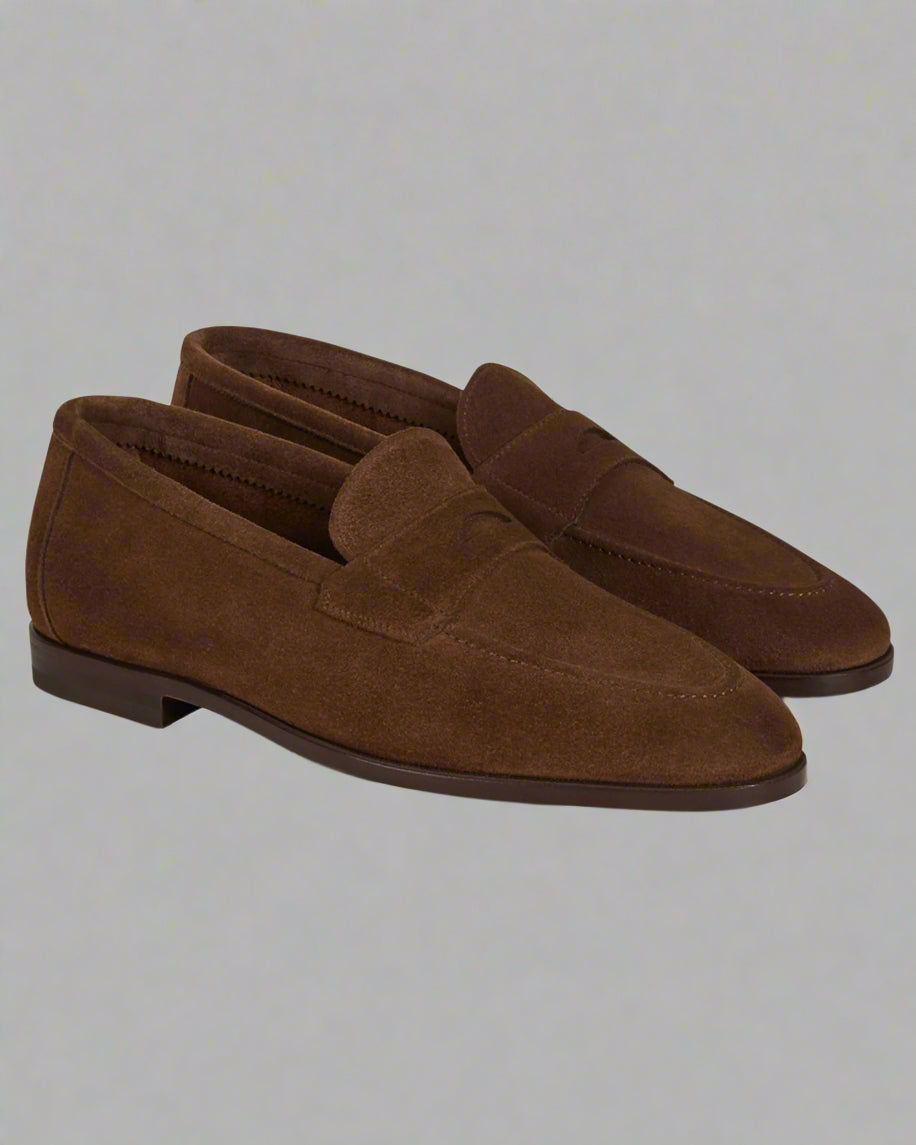 Vellano Pattee Dark Brown Suede Loafers