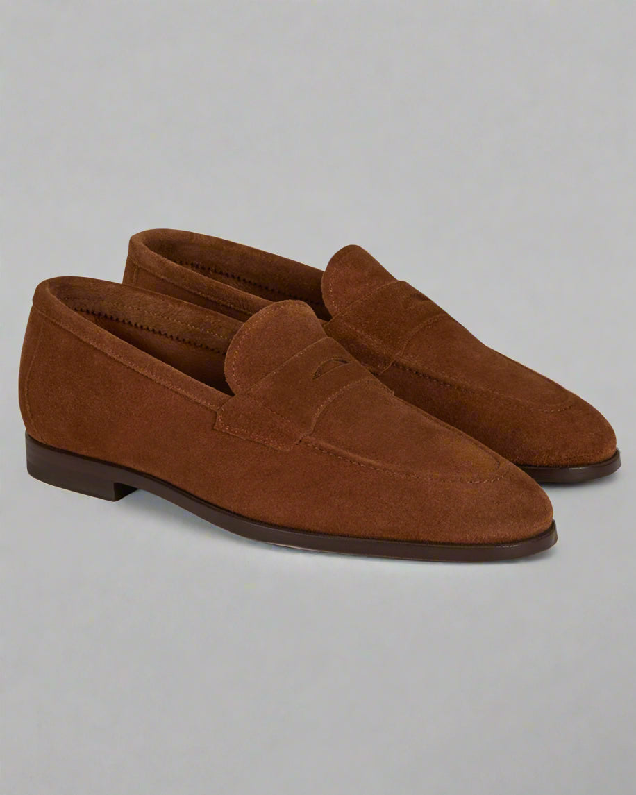 Vellano Pattee Tobacco Suede Loafers