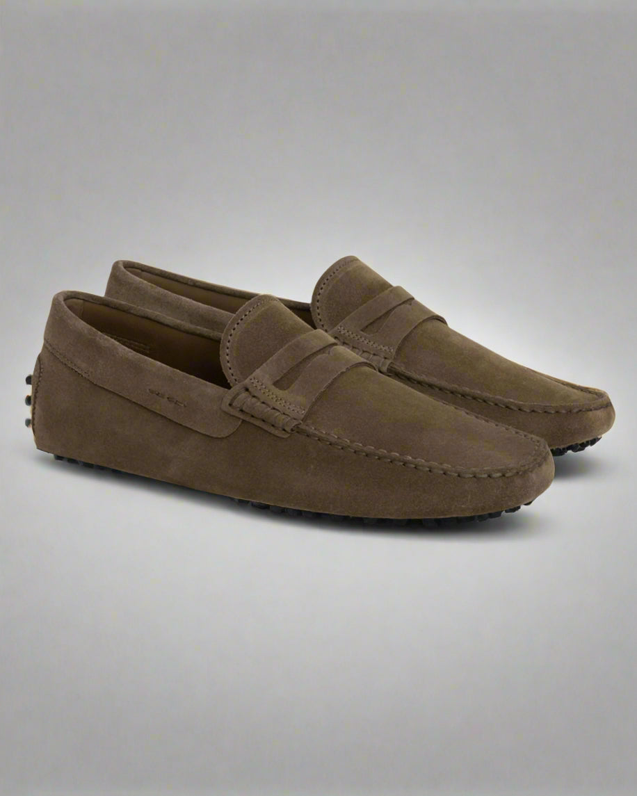 Vellano Eldwynd Beige Suede Penny Moccasins