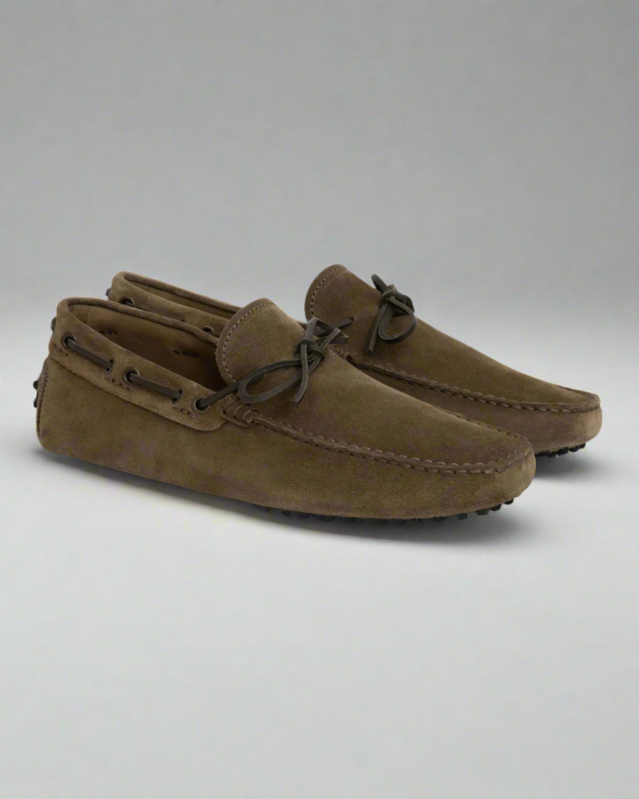 Vellano Eldwynd Waterproof Suede Moccasins in Beige