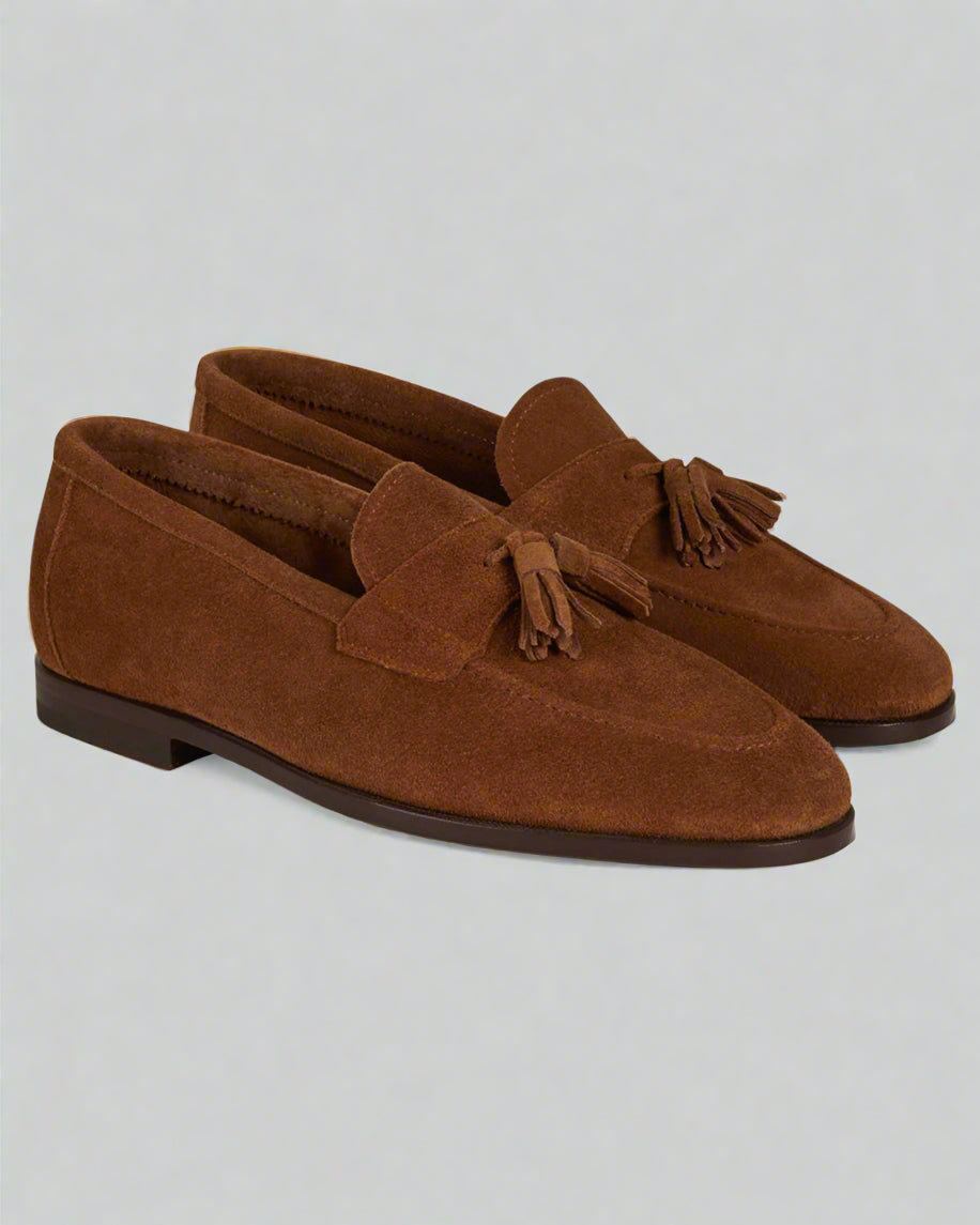 Vellano Straccadent Tobacco Suede Loafers