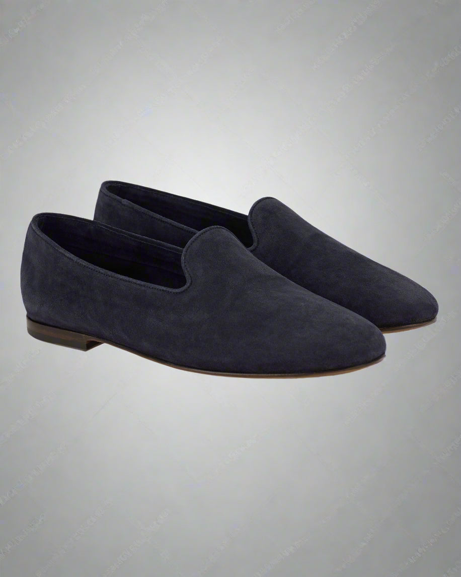 Vellano Vinatt Summer Loafers in Blue Suede