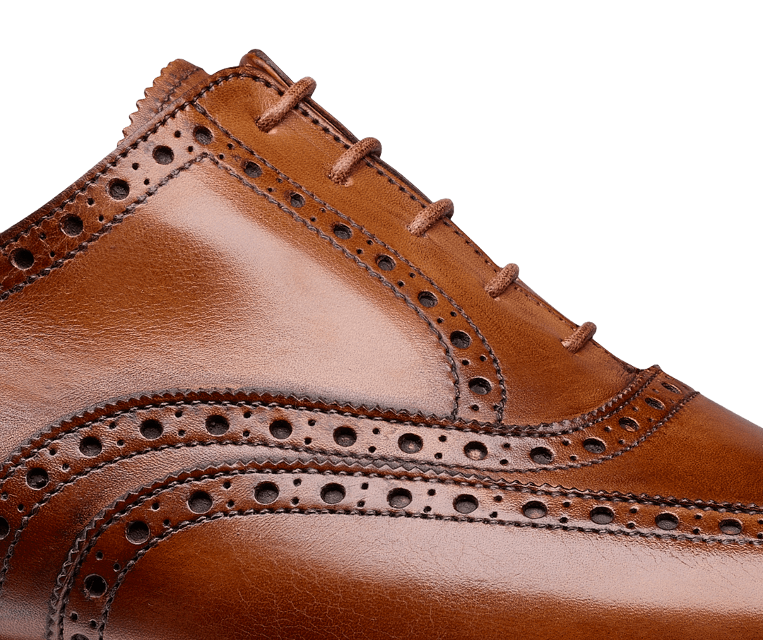 Vellano Chestnut Wingtip Brogue Shoes