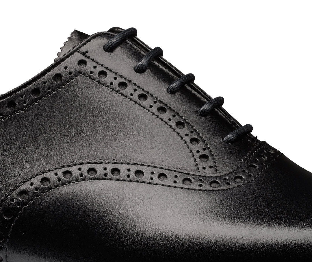 Vellano Black Cap Toe Brogue Shoe