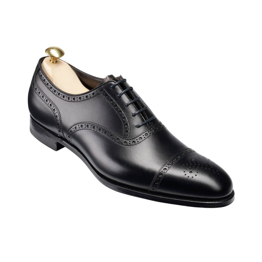 Vellano Black Cap Toe Brogue Shoe