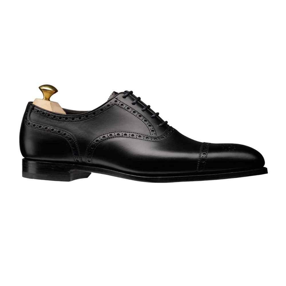 Vellano Black Cap Toe Brogue Shoe