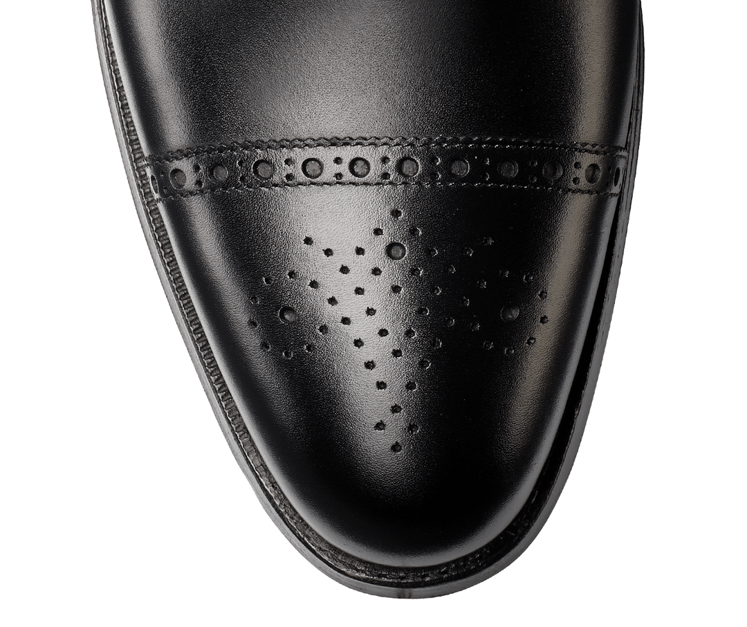 Vellano Black Cap Toe Brogue Shoe