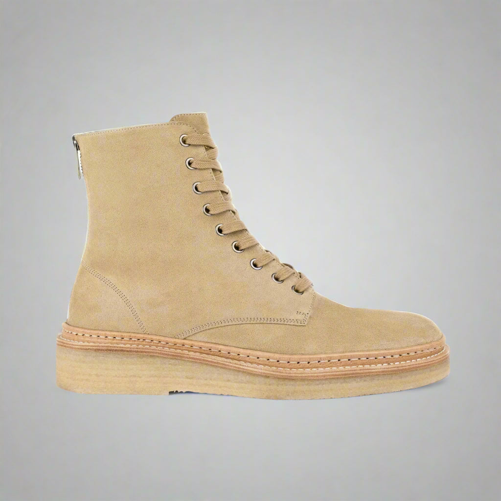 Vellano Combat Boots Beige Crepe Sole