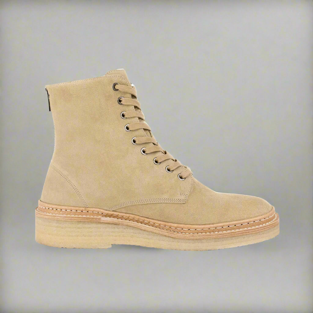 Vellano Combat Boots Beige Crepe Sole