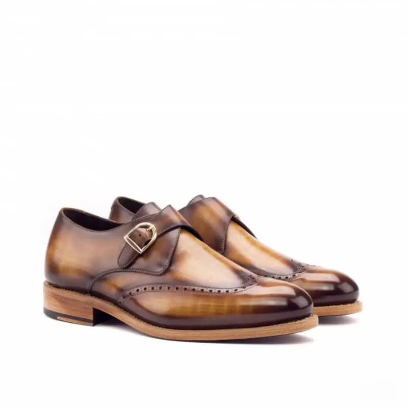 Vellano Fire Tan Brogue Monk Strap