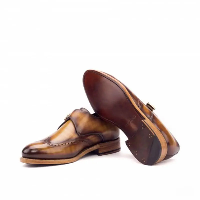 Vellano Fire Tan Brogue Monk Strap
