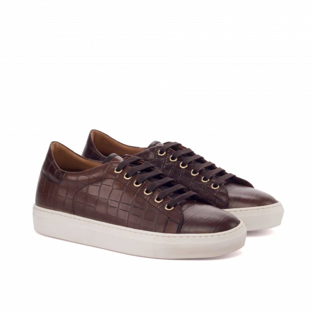 Vellano Demon Brown Croco Low Top Sneakers