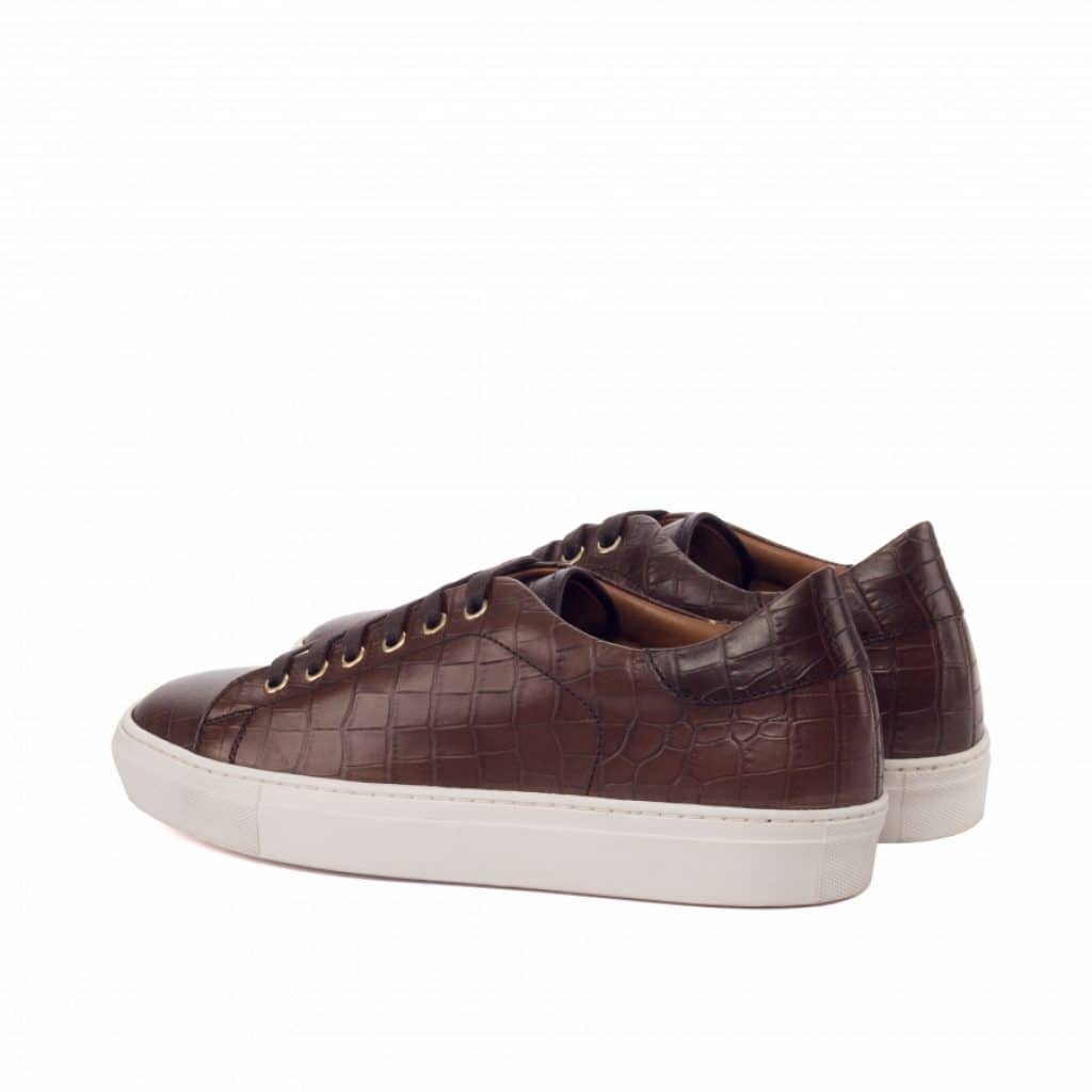Vellano Demon Brown Croco Low Top Sneakers